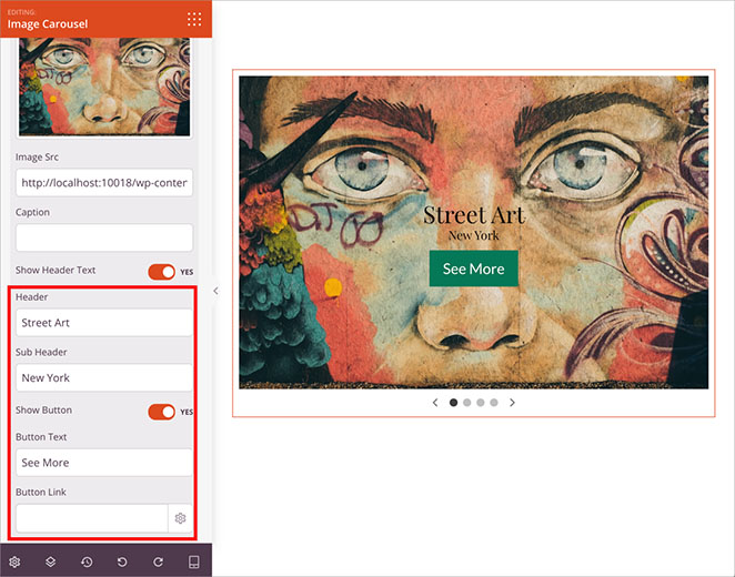 image-carousel-header-button - SeedProd Adding a button and header text to image carousel in SeedProd