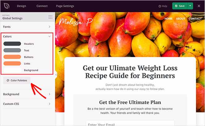 customize your lead capture page colors