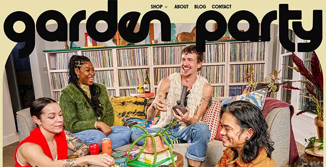 website example with retro font