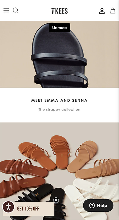 Tykees mobile landing page example