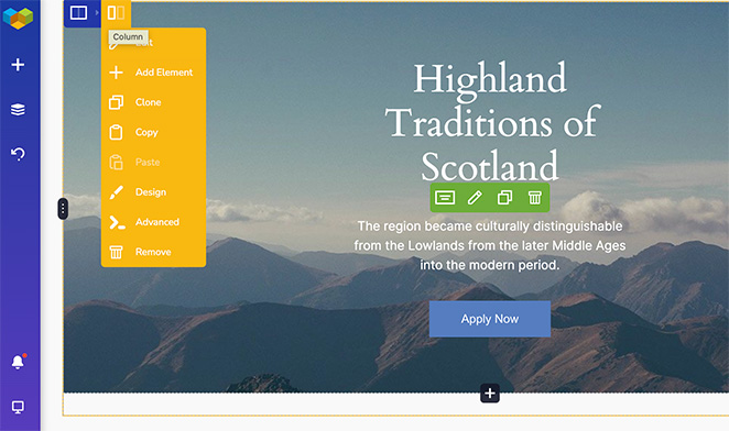 Visual Composer WordPress page builder front end interface