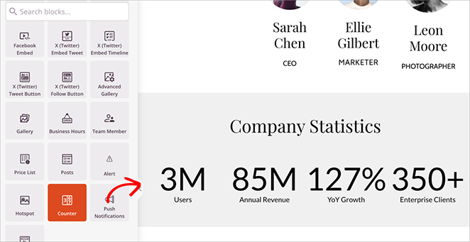 Adding the counter block