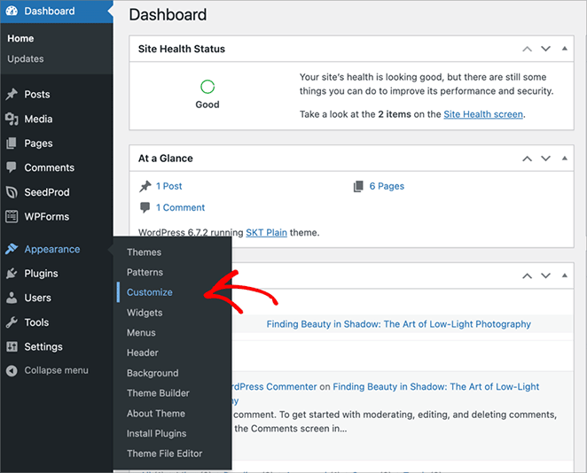 Customizing the appearance of a Classic WordPress theme.