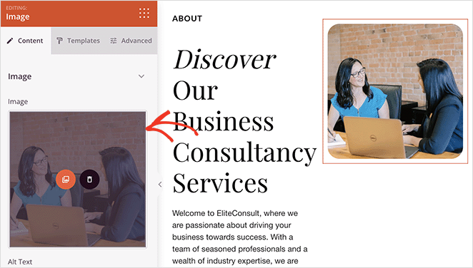 Changing the about page hero section heading