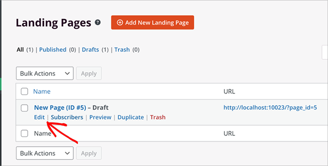 Drag and drop editor in SeedProd to customize landing page content

