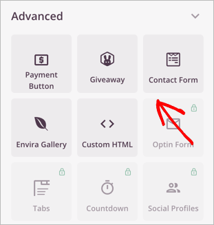 Advanced page blocks in SeedProd’s free landing page plugin