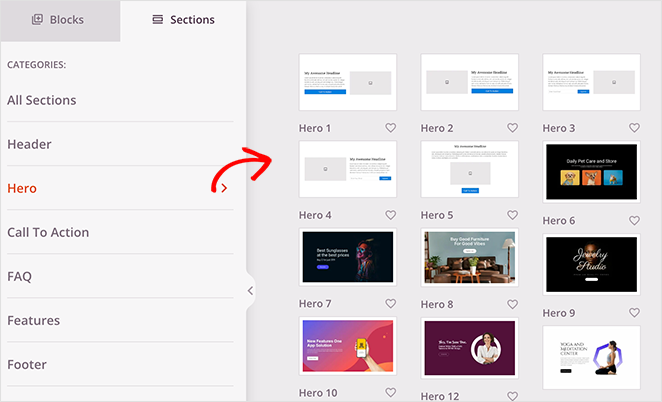 Choosing a hero section for your about page using SeedProd