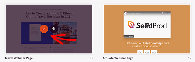 Import SeedProd landing page template