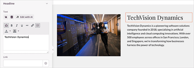 Adding company overview heading to media kit page