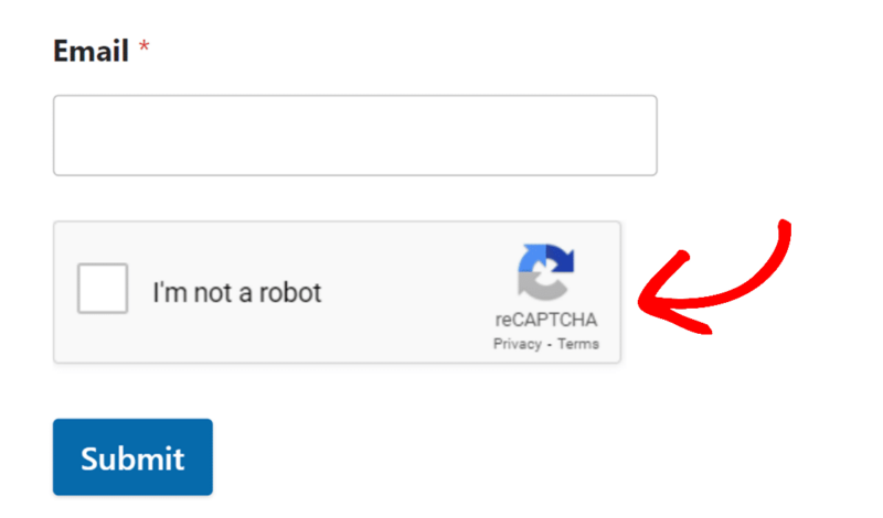 WPForms reCAPTCHA settings screen showing anti-spam options for WordPress forms