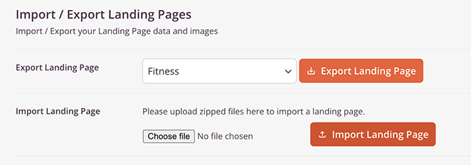 Export a landing page file from SeedProd to reuse on another website