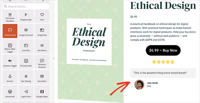 seedprod-testimonials-block - SeedProd SeedProd testimonial section showing customer reviews with photos and star ratings beneath a CTA.