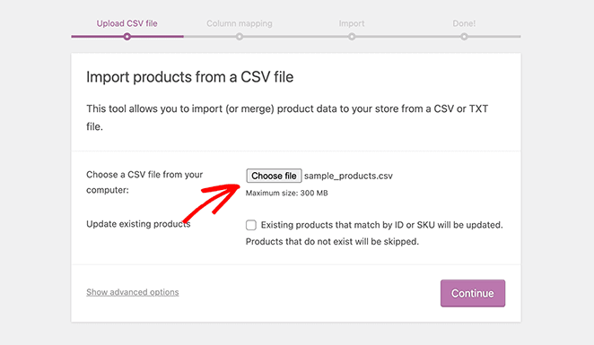 WooCommerce CSV import tool 