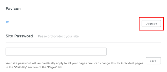 Browser tab showing Weebly favicon branding on a free site with upgrade message