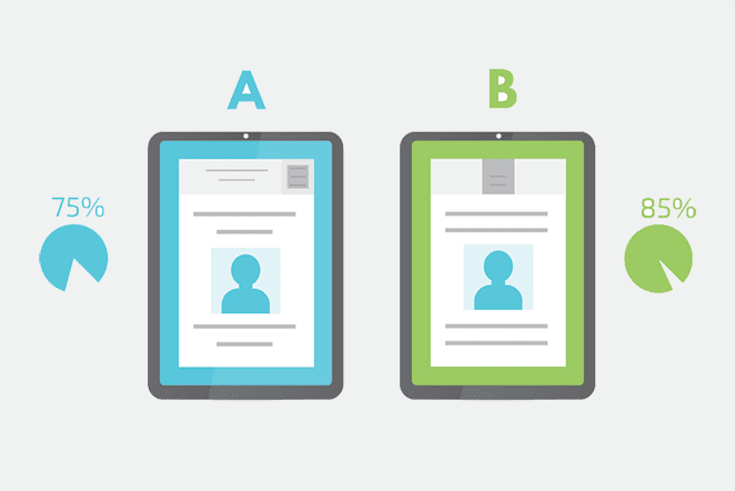 A/B split testing example to improve landing page conversions