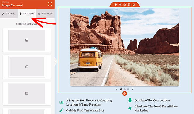 Choose a style for your image carousel